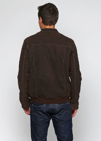 Темно-коричневая демисезонная куртка замшевая Maze