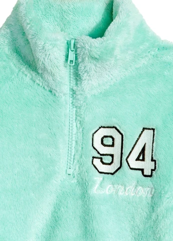 H&M світшот напис бірюзовий кежуал трикотаж