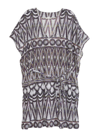 Комбинированное кэжуал платье оверсайз H&M с геометрическим узором