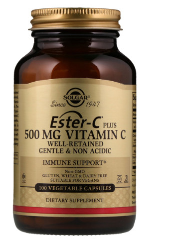 Вітамін С 500 мг, Ester-C Plus,, 100 гелевих капсул Solgar