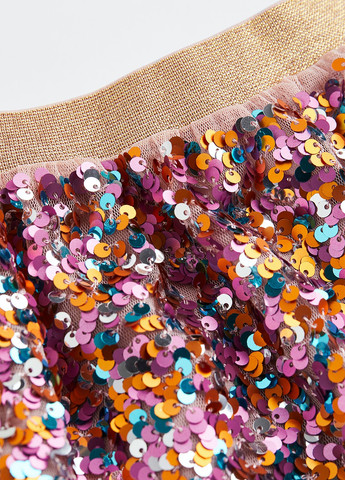Разноцветная праздничный однотонная юбка H&M клешированная