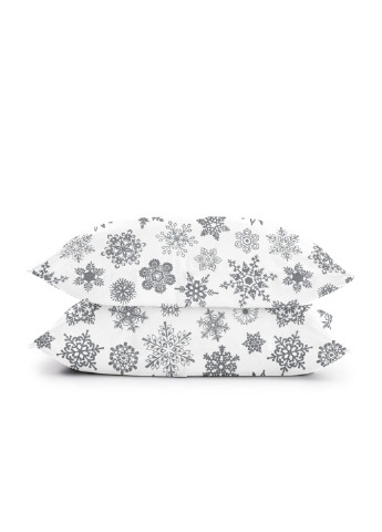 Комплект евро постельного белья RANFORS OLIVE SNOWFLAKES GREY White (2 наволочки 50х70 в подарок) Cosas (251281535)
