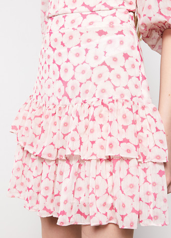 Светло-розовая кэжуал цветочной расцветки юбка LC Waikiki