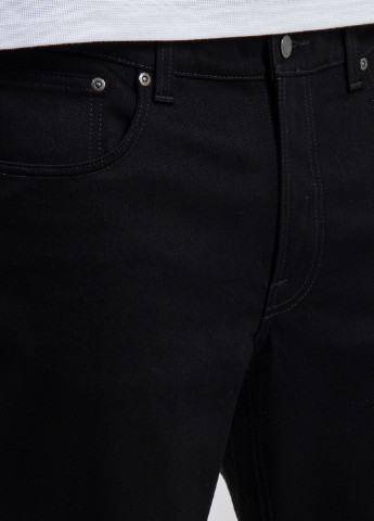 Черные демисезонные темно-синие джинсы с потертостями Nudie Jeans