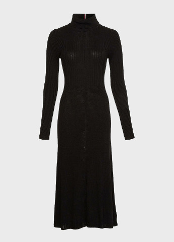 Черное кэжуал платье платье-водолазка Tommy Hilfiger однотонное