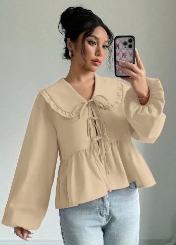 Бежевая блуза SHEIN