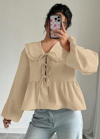 Бежевая блуза SHEIN