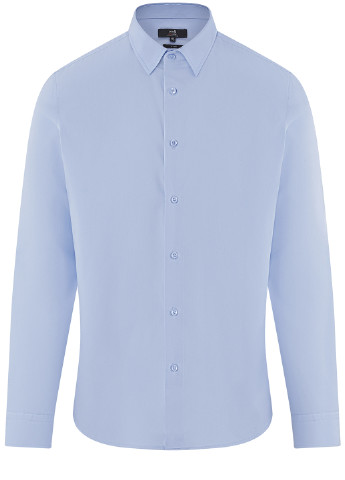 Голубой кэжуал рубашка однотонная Oodji
