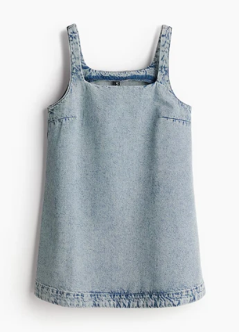 Темно-блакитна сукня джинсова H&M однотонна