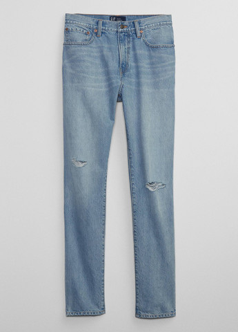 Голубые демисезонные зауженные джинсы Gap