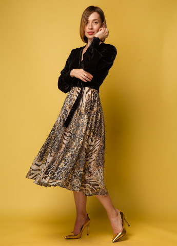 Коричнева кежуал сукня а-силует Alberto Bini з тваринним принтом