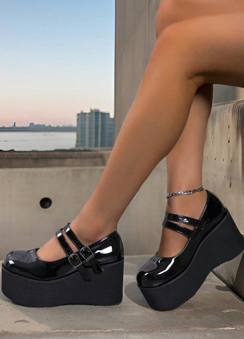 SHEIN Туфли мери джейн черный з искусственная кожа, китай — демисезон (340109181)