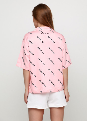 Розовая домашний рубашка с надписями H&M