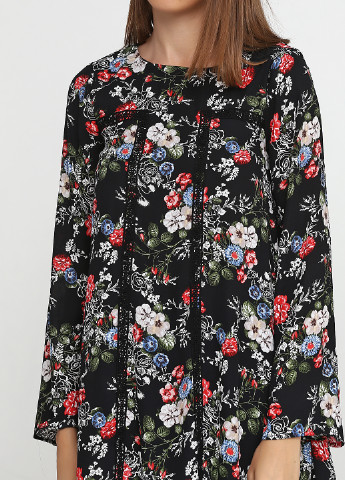 Комбинированное кэжуал платье клеш Miami by Francesca's с цветочным принтом