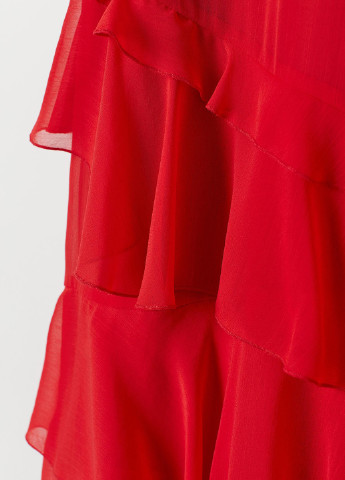 Красная кэжуал однотонная юбка H&M годе