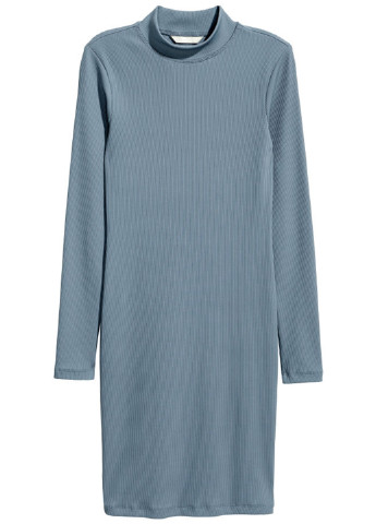Серо-синее кэжуал платье H&M однотонное