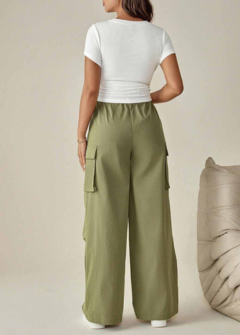 Оливковый (хаки) летний комплект для беременных (футболка, брюки) SHEIN
