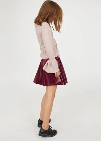 Сливовая кэжуал однотонная юбка H&M клешированная