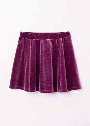 Сливовая кэжуал однотонная юбка H&M клешированная