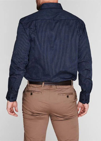Темно-синяя кэжуал рубашка в полоску Pierre Cardin