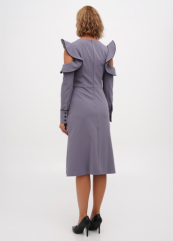 Серое кэжуал платье Sassofono однотонное