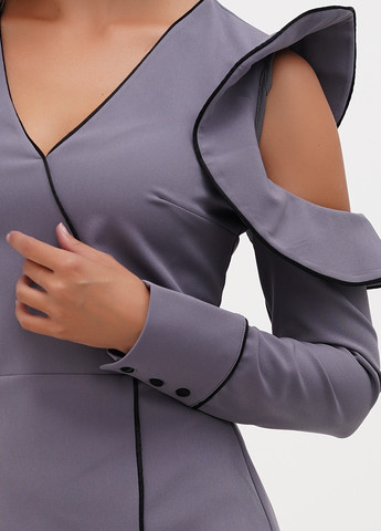 Серое кэжуал платье Sassofono однотонное