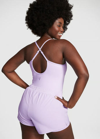 Комбинезон Victoria's Secret комбинезон-шорты однотонный сиреневый спортивный полиэстер