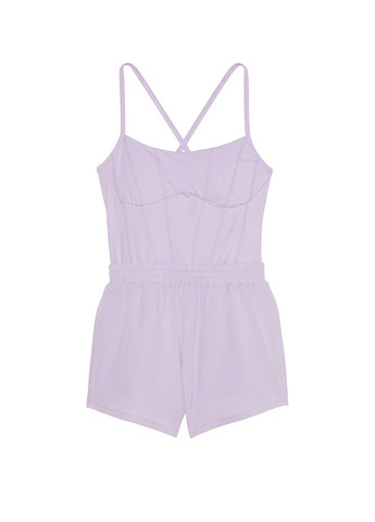 Комбинезон Victoria's Secret комбинезон-шорты однотонный сиреневый спортивный полиэстер