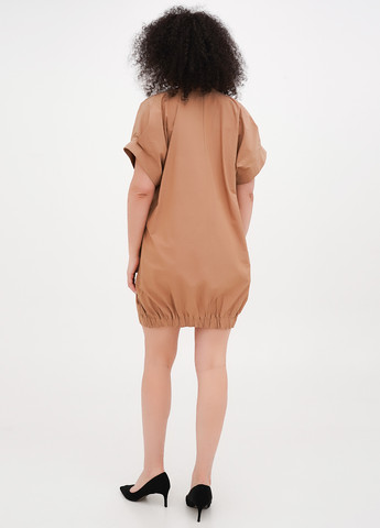 Бежевое кэжуал платье а-силуэт Babylon однотонное