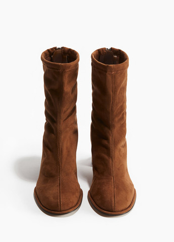 Осенние ботинки H&M без декора из искусственной замши