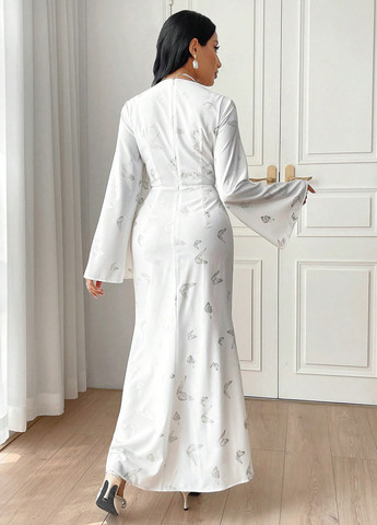 Білий вечірня сукня годе SHEIN метелики