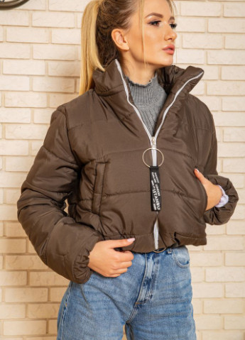 Оливковая (хаки) демисезонная куртка женская укороченная 129r100 Ager