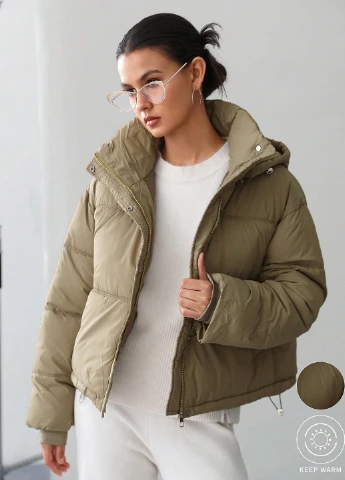 Оливкова зимня куртка SHEIN
