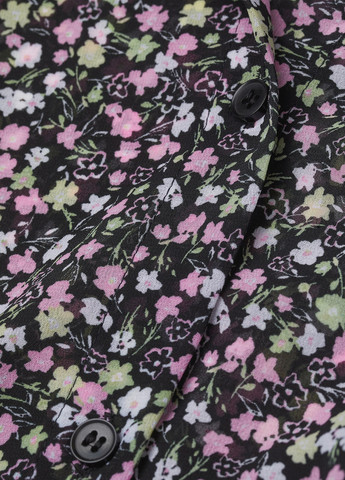 Комбинированное кэжуал платье рубашка H&M с цветочным принтом