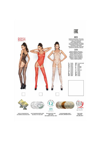 Бодістокінг BS034 white, комбінезон, імітація боді і панчіх Passion (255458371)