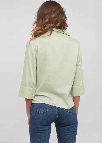 Салатовая кэжуал рубашка однотонная H&M
