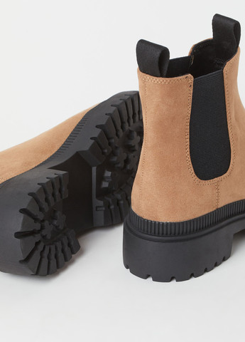 Осенние ботинки челси H&M без декора из искусственной замши