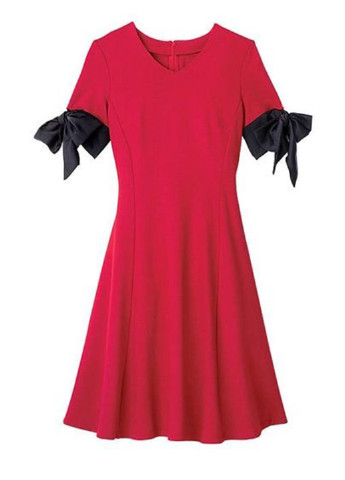 Красное кэжуал платье клеш Signature Collection однотонное