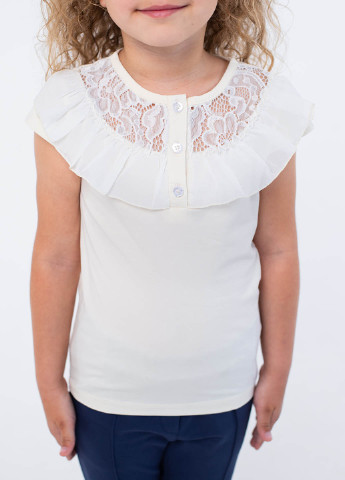Молочная однотонная блузка Vidoli летняя