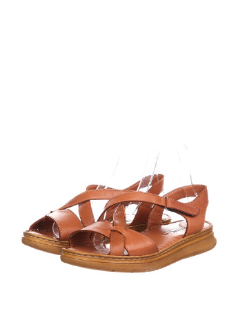 Женские кэжуал сандалии Pera Donna коричневого цвета на липучке