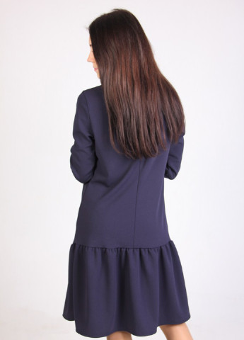Темно-синя кежуал сукня Miss Fashion однотонна