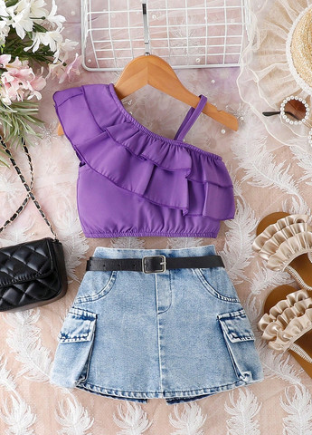 Комбінований літній комплект (топ, спідниця) SHEIN