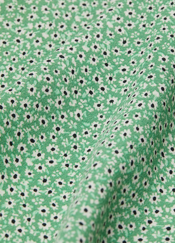 Зеленая кэжуал цветочной расцветки юбка H&M а-силуэта (трапеция)