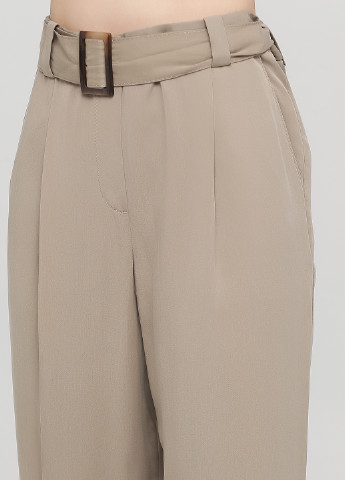 Бежевые кэжуал демисезонные укороченные, прямые брюки Vey's