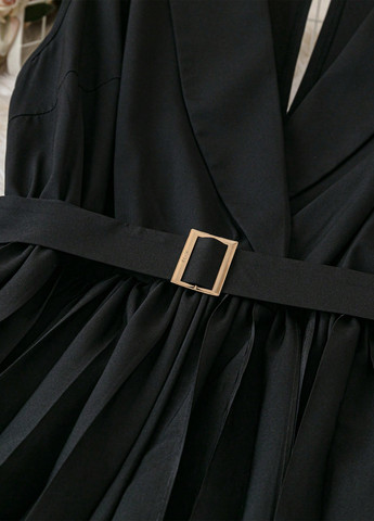 Комбінезон SHEIN комбінезон-брюки однотонний чорний вечірній, кежуал поліестер