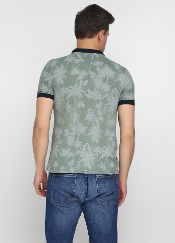 Оливково-зеленая футболка-поло для мужчин Chiarotex с абстрактным узором