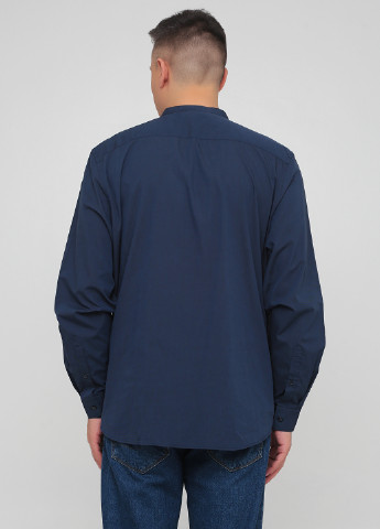 Темно-синяя кэжуал рубашка однотонная Asos