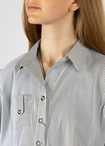 Черно-белая кэжуал рубашка в полоску Time of Style