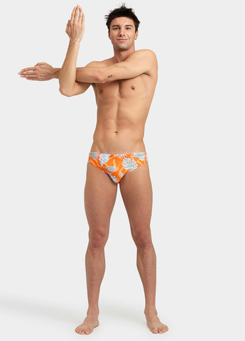 Мужские оранжевые пляжные плавки брифы Arena