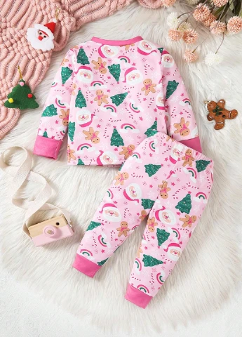 Розовая всесезон пижама (свитшот, брюки) лонгслив + брюки SHEIN